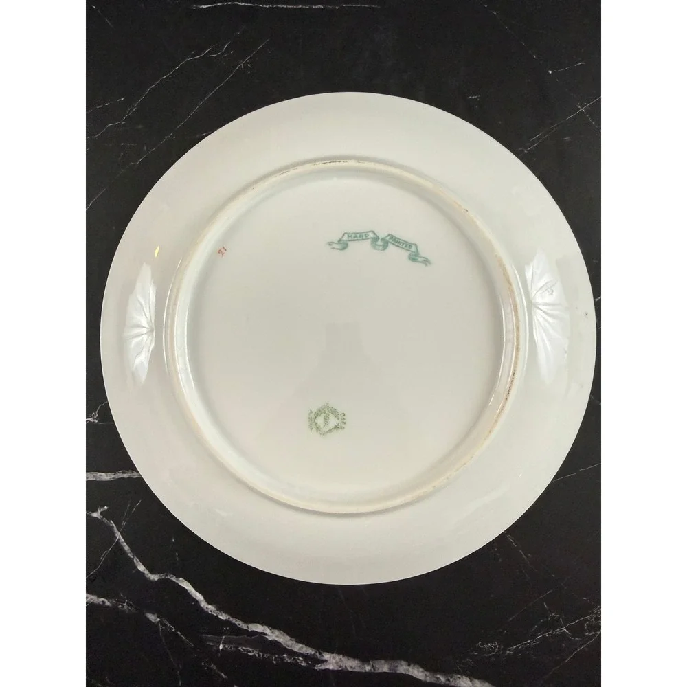 Vintage Hand Painted O & E.G. Royal Austria Floral 9in Plate Gold Trim